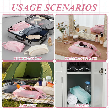 4 Pcs Travel Underwear Organizer Bag, Travel Socks Underwear Organizer Bag with Zip Handle Compression Portable Packing Cubes for Luggage Storing Clothes Panties Cosmetics