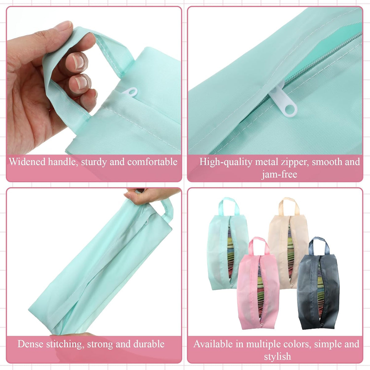4 Pcs Travel Underwear Organizer Bag, Travel Socks Underwear Organizer Bag with Zip Handle Compression Portable Packing Cubes for Luggage Storing Clothes Panties Cosmetics