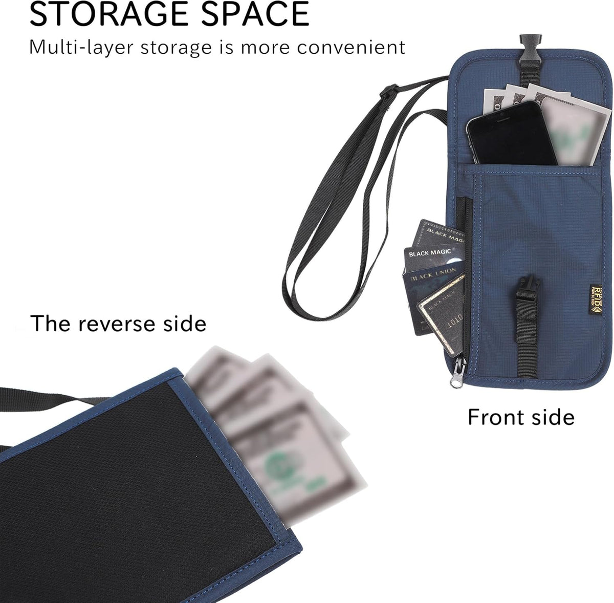 RFID Passport Wallet - Anti-Theft Travel Document Organizer with RFID Shield, Waterproof Passport Holder for International Travel (Dark Blue)