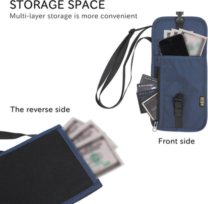 RFID Passport Wallet - Anti-Theft Travel Document Organizer with RFID Shield, Waterproof Passport Holder for International Travel (Dark Blue)