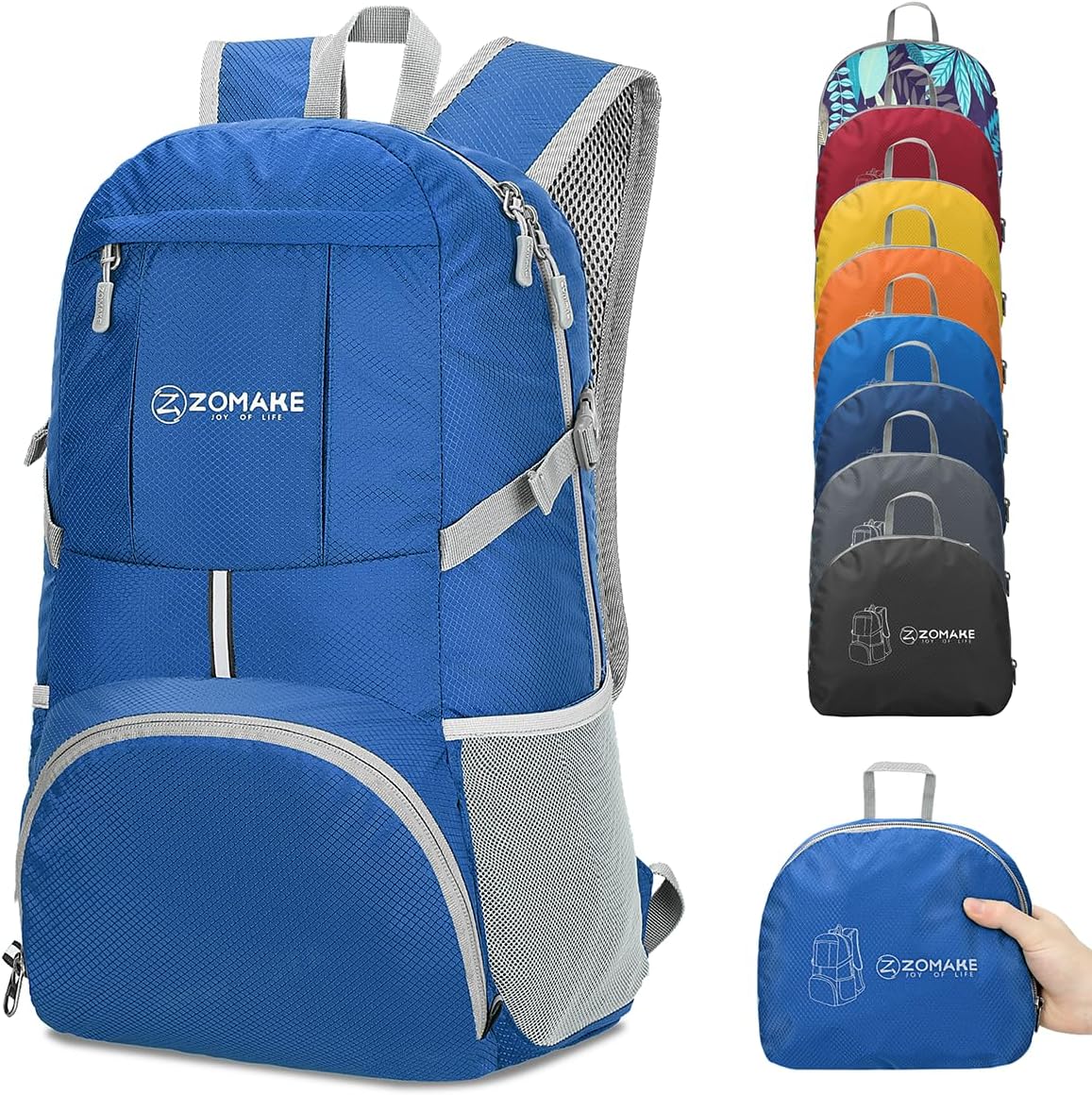 Lightweight Packable Backpack 35L, Light Foldable Backpacks Water Resistant Collapsible Hiking Bag, Compact Folding Day Pack for Travel Camping(Yellow)