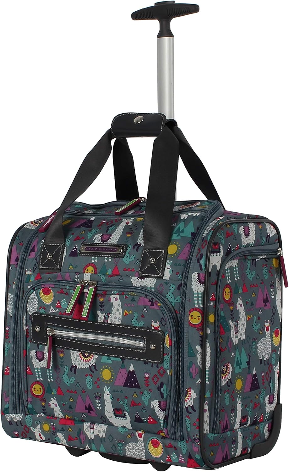 Designer 15 Inch Carry On - Weekender Overnight Business Travel Luggage - Lightweight 2- Rolling Wheels Suitcase - Under Seat Rolling Bag for Women (Furry Friend)