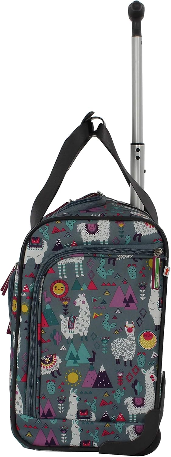 Designer 15 Inch Carry On - Weekender Overnight Business Travel Luggage - Lightweight 2- Rolling Wheels Suitcase - Under Seat Rolling Bag for Women (Furry Friend)