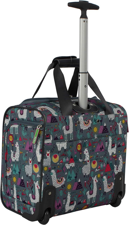 Designer 15 Inch Carry On - Weekender Overnight Business Travel Luggage - Lightweight 2- Rolling Wheels Suitcase - Under Seat Rolling Bag for Women (Furry Friend)