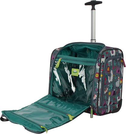 Designer 15 Inch Carry On - Weekender Overnight Business Travel Luggage - Lightweight 2- Rolling Wheels Suitcase - Under Seat Rolling Bag for Women (Furry Friend)