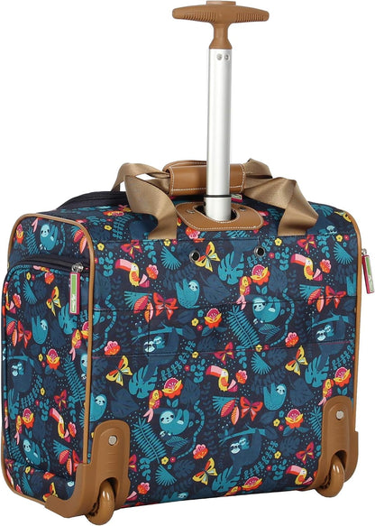 Designer 15 Inch Carry On - Weekender Overnight Business Travel Luggage - Lightweight 2- Rolling Wheels Suitcase - Under Seat Rolling Bag for Women (Furry Friend)
