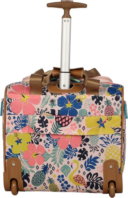 Designer 15 Inch Carry On - Weekender Overnight Business Travel Luggage - Lightweight 2- Rolling Wheels Suitcase - Under Seat Rolling Bag for Women (Furry Friend)