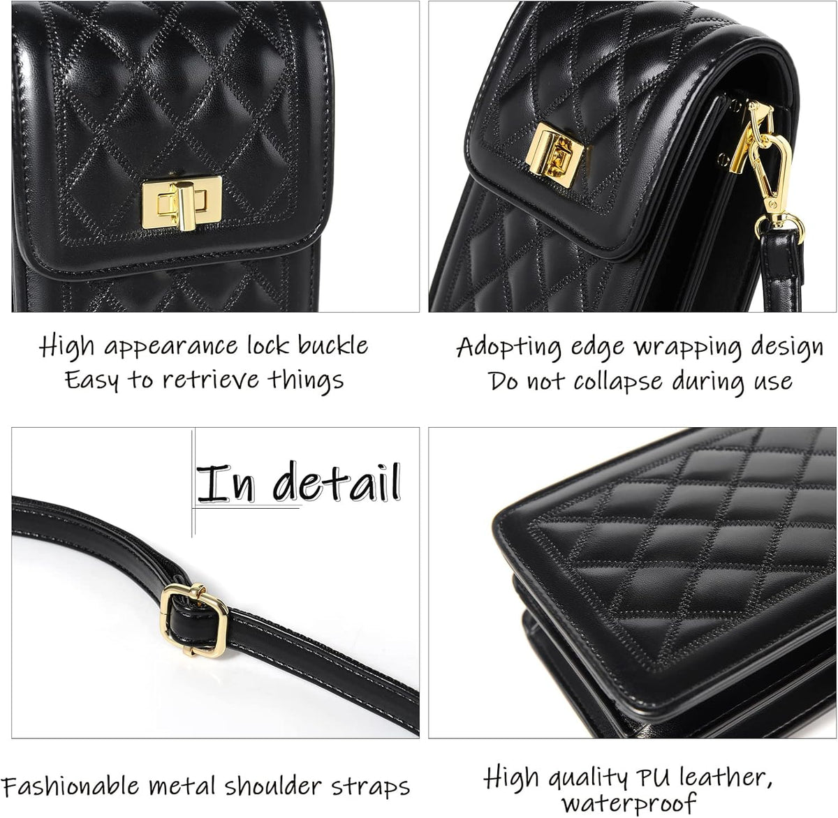 Women Small Crossbody Cell Phone Purse Leather Phone Purse Mini Messenger Shoulder Handbag Wallet | Small