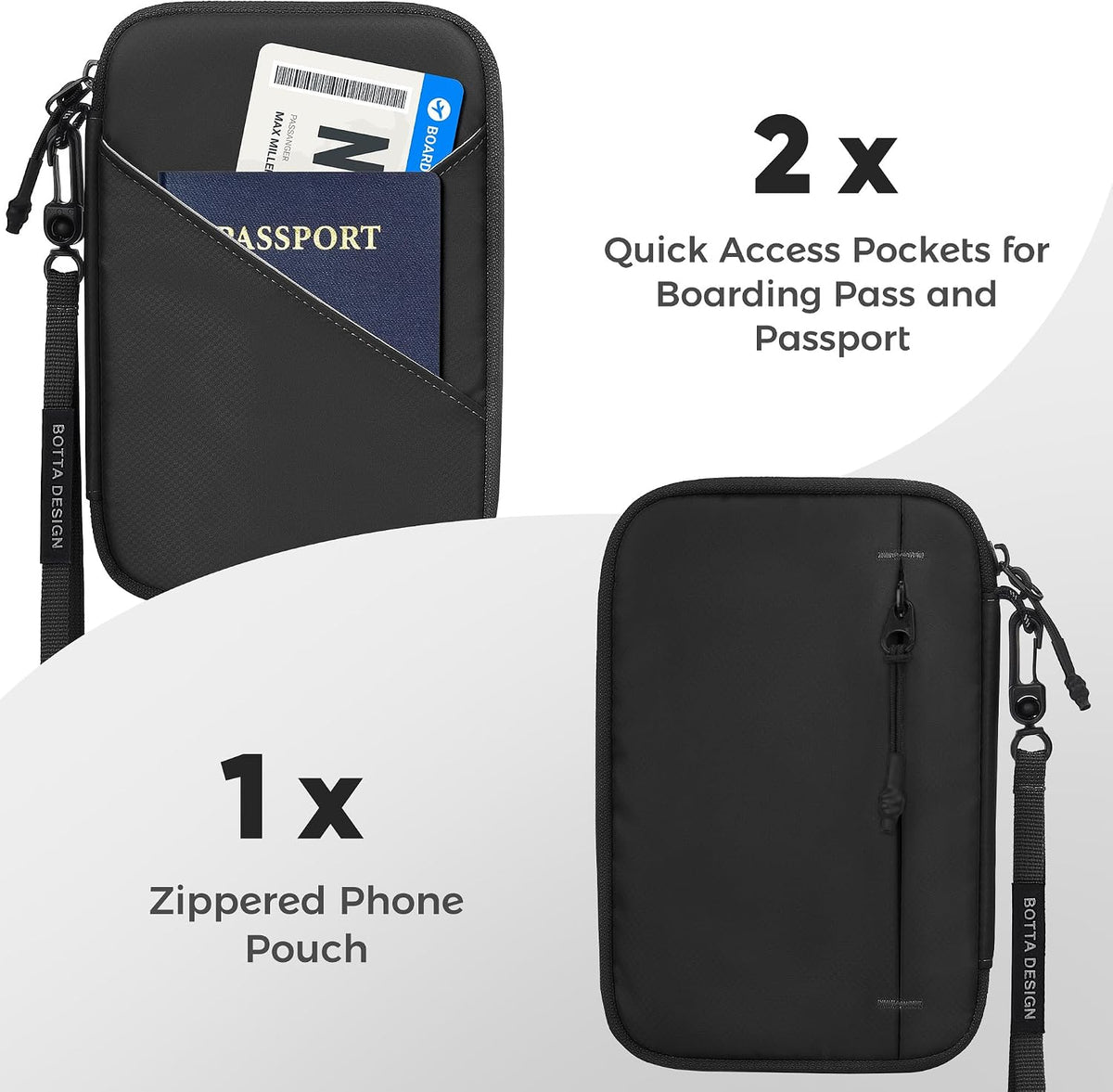 Passport Holder for Travel Women, Family Passport Bag, Travel Document Organizer Case, RFID Blocking Protector Book Wallet for Men, Waterproof Cover Essentials for Credit Cards (Purple, M)