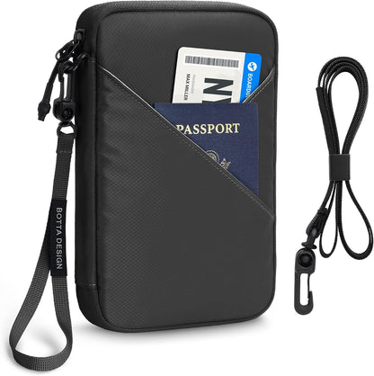 Passport Holder for Travel Women, Family Passport Bag, Travel Document Organizer Case, RFID Blocking Protector Book Wallet for Men, Waterproof Cover Essentials for Credit Cards (Purple, M)