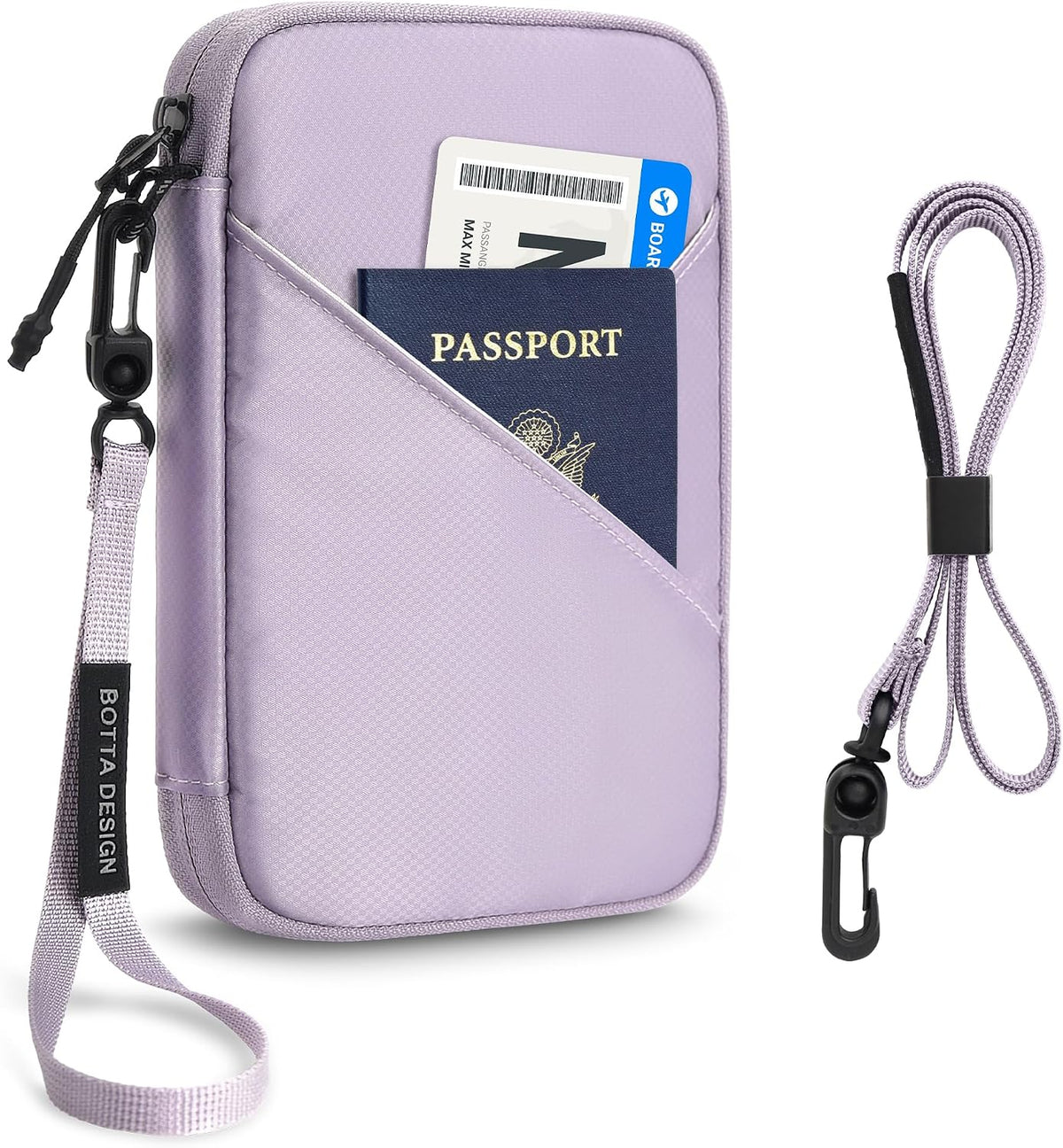 Passport Holder for Travel Women, Family Passport Bag, Travel Document Organizer Case, RFID Blocking Protector Book Wallet for Men, Waterproof Cover Essentials for Credit Cards (Purple, M)
