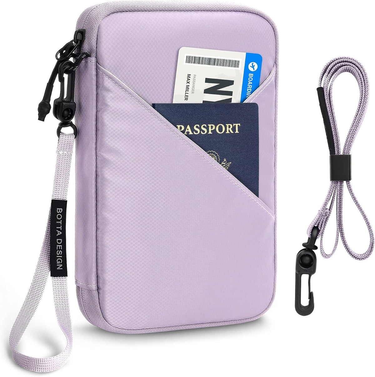 Passport Holder for Travel Women, Family Passport Bag, Travel Document Organizer Case, RFID Blocking Protector Book Wallet for Men, Waterproof Cover Essentials for Credit Cards (Purple, M)