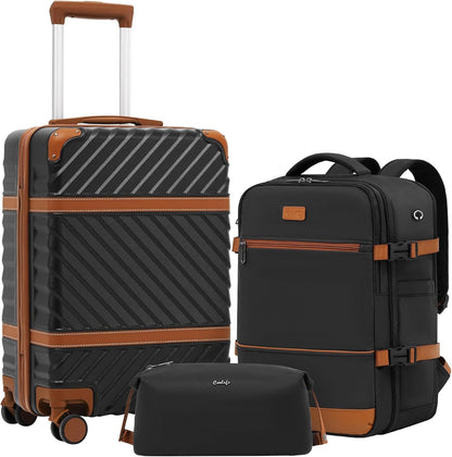 Luggage Set Suitcase Carry On Luggage PC Hardshell Luggage TSA Lock Spinner Wheels Telescopic Handle