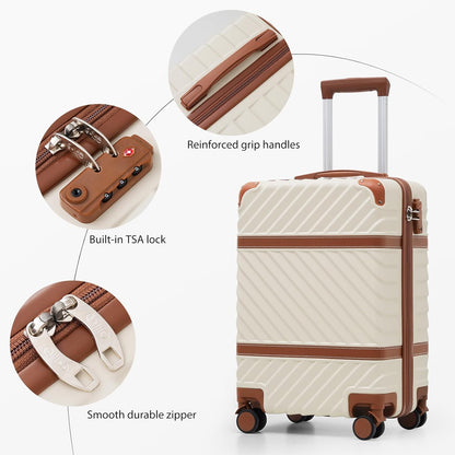 Luggage Set Suitcase Carry On Luggage PC Hardshell Luggage TSA Lock Spinner Wheels Telescopic Handle
