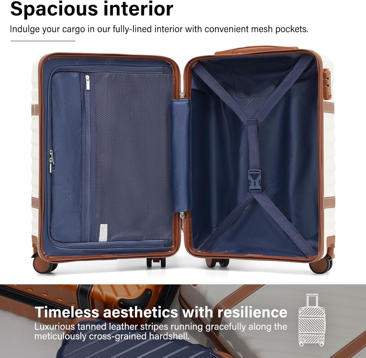 Luggage Set Suitcase Carry On Luggage PC Hardshell Luggage TSA Lock Spinner Wheels Telescopic Handle