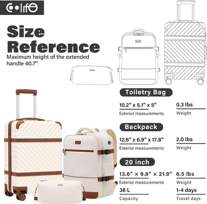 Luggage Set Suitcase Carry On Luggage PC Hardshell Luggage TSA Lock Spinner Wheels Telescopic Handle
