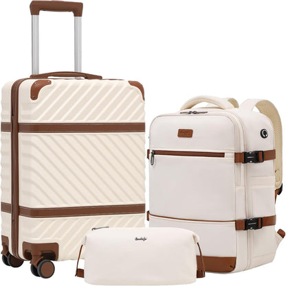 Luggage Set Suitcase Carry On Luggage PC Hardshell Luggage TSA Lock Spinner Wheels Telescopic Handle