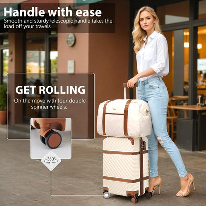 Luggage Set Suitcase Carry On Luggage PC Hardshell Luggage TSA Lock Spinner Wheels Telescopic Handle