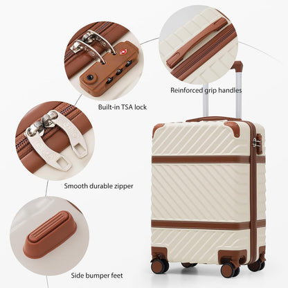 Luggage Set Suitcase Carry On Luggage PC Hardshell Luggage TSA Lock Spinner Wheels Telescopic Handle