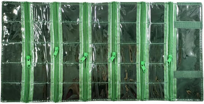 Travel Jewelry Roll Bag Portable Organizer Pouch With Grids&PVC Cover Storage Bags for Necklace, Bracelet, Bracelet,Ring, Badge, Pendant