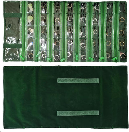 Travel Jewelry Roll Bag Portable Organizer Pouch With Grids&PVC Cover Storage Bags for Necklace, Bracelet, Bracelet,Ring, Badge, Pendant