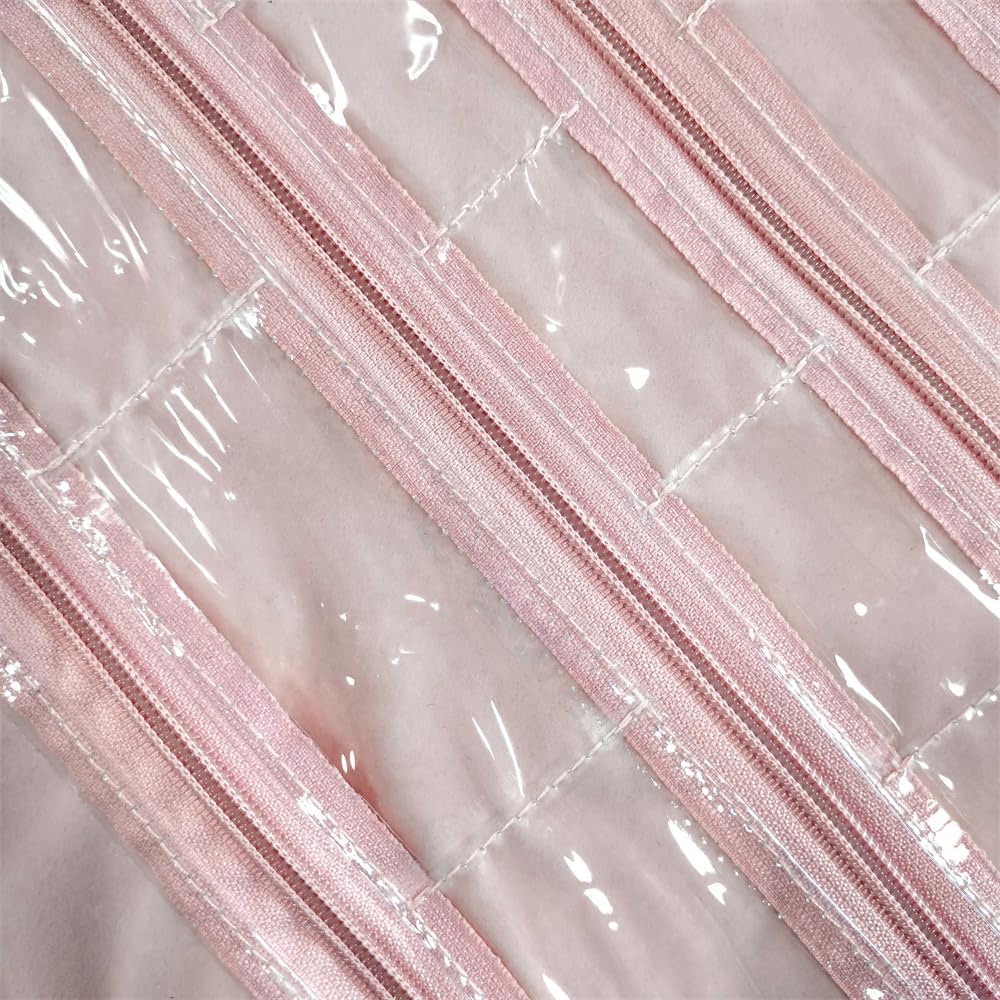 Travel Jewelry Roll Bag Portable Organizer Pouch With Grids&PVC Cover Storage Bags for Necklace, Bracelet, Bracelet,Ring, Badge, Pendant