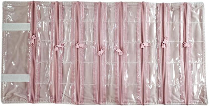 Travel Jewelry Roll Bag Portable Organizer Pouch With Grids&PVC Cover Storage Bags for Necklace, Bracelet, Bracelet,Ring, Badge, Pendant