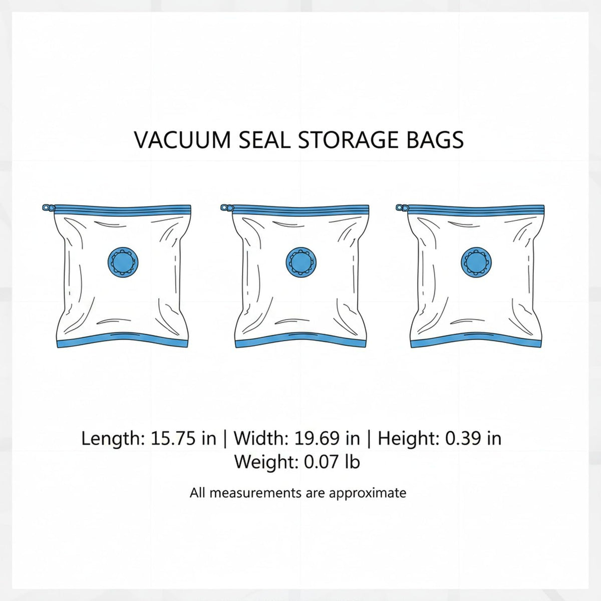 Space Saver Vacuum Storage Bags with Hand Pump for Clothes and Bedding