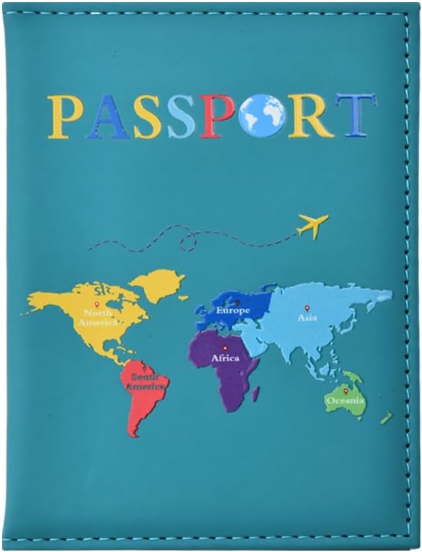 Map Printed Passport Holder for Family Travel Women Men Traveling Essentials Accessories Vacation Travel Gifts Traveler Passport Cover Case Travelling Document Organizer Passport Book Black
