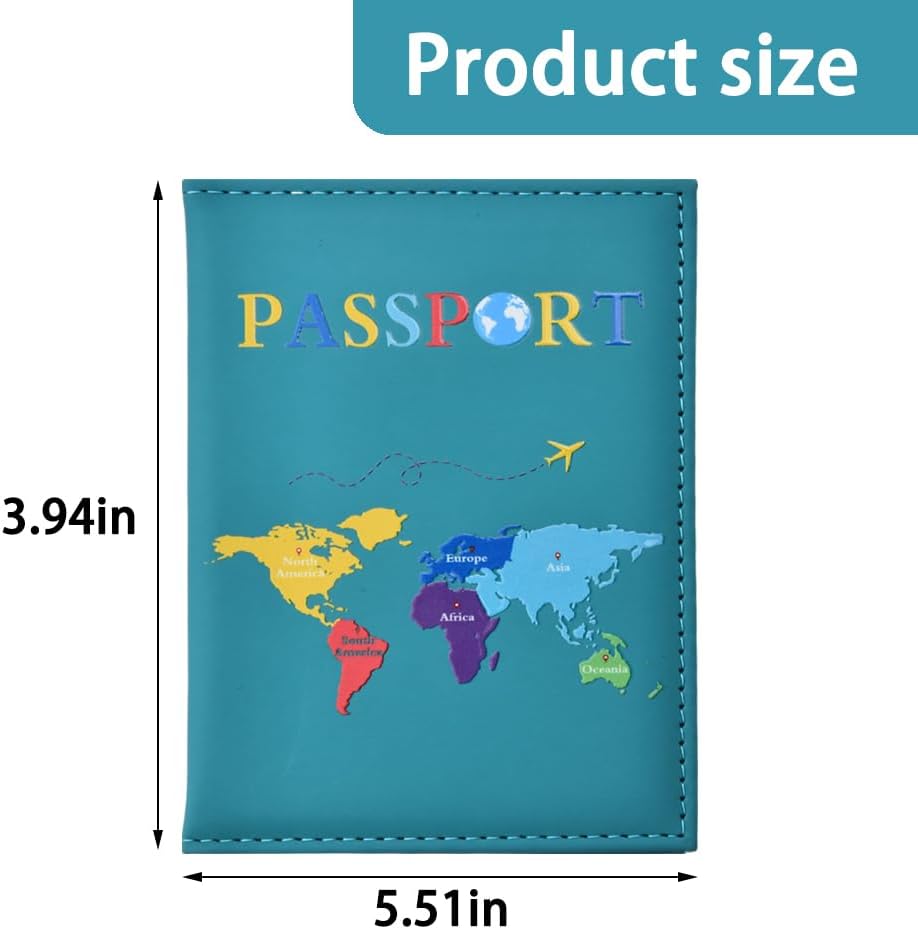 Map Printed Passport Holder for Family Travel Women Men Traveling Essentials Accessories Vacation Travel Gifts Traveler Passport Cover Case Travelling Document Organizer Passport Book Black