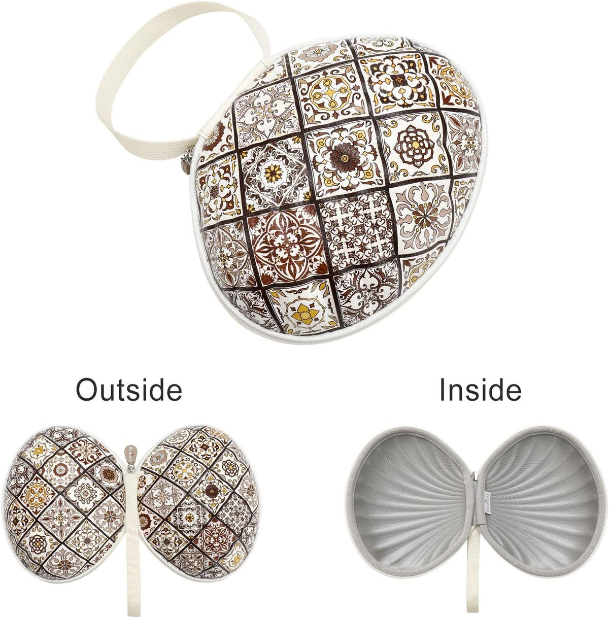 Hard Travel Case for Silicone Bras [A-DD Cup] Premium Nubra Organizer Portable Lingerie Underwear Storage Bag (Brown Plaid)