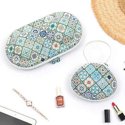 Hard Travel Case for Silicone Bras [A-DD Cup] Premium Nubra Organizer Portable Lingerie Underwear Storage Bag (Brown Plaid)
