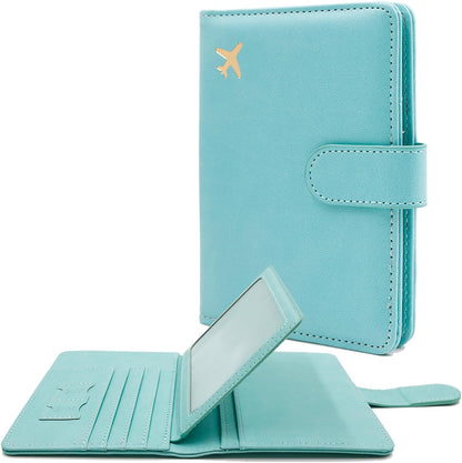 Passport Holder for Women and Men, Passport Holder Card Slots, RFID Blocking Passport Wallet, Travel Essentials Cute Passport Cover Passport Case (Navy blue)
