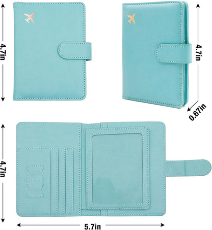 Passport Holder for Women and Men, Passport Holder Card Slots, RFID Blocking Passport Wallet, Travel Essentials Cute Passport Cover Passport Case (Navy blue)
