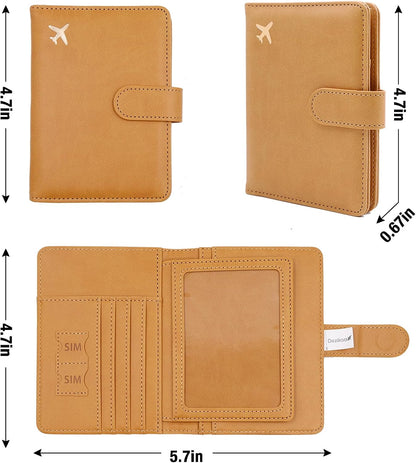Passport Holder for Women and Men, Passport Holder Card Slots, RFID Blocking Passport Wallet, Travel Essentials Cute Passport Cover Passport Case (Navy blue)