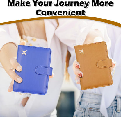 Passport Holder for Women and Men, Passport Holder Card Slots, RFID Blocking Passport Wallet, Travel Essentials Cute Passport Cover Passport Case (Navy blue)