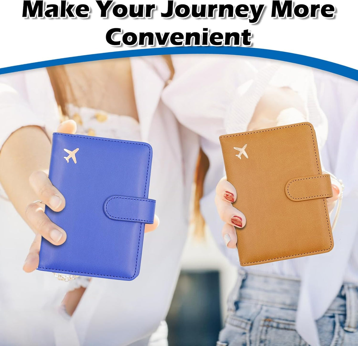 Passport Holder for Women and Men, Passport Holder Card Slots, RFID Blocking Passport Wallet, Travel Essentials Cute Passport Cover Passport Case (Navy blue)