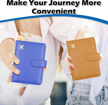 Passport Holder for Women and Men, Passport Holder Card Slots, RFID Blocking Passport Wallet, Travel Essentials Cute Passport Cover Passport Case (Navy blue)