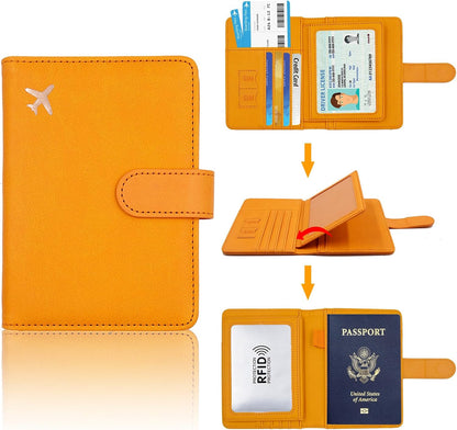 Passport Holder for Women and Men, Passport Holder Card Slots, RFID Blocking Passport Wallet, Travel Essentials Cute Passport Cover Passport Case (Navy blue)