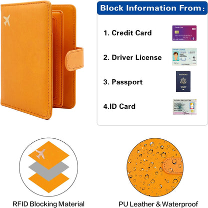 Passport Holder for Women and Men, Passport Holder Card Slots, RFID Blocking Passport Wallet, Travel Essentials Cute Passport Cover Passport Case (Navy blue)