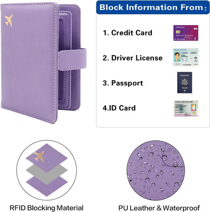 Passport Holder for Women and Men, Passport Holder Card Slots, RFID Blocking Passport Wallet, Travel Essentials Cute Passport Cover Passport Case (Navy blue)