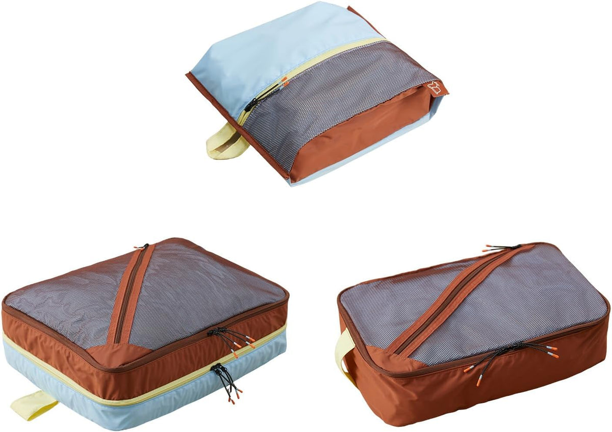 3 Set Packing Cubes for Travel with Hanging Straps | Double Zipper, Premium Luggage Organizer Bags, Lightweight Hanging Travel Organizer Set, Packing Bags for Suitcase Essentials