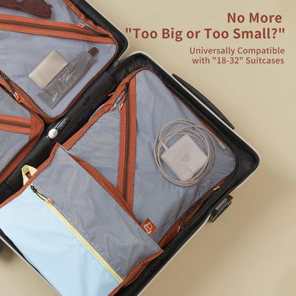 3 Set Packing Cubes for Travel with Hanging Straps | Double Zipper, Premium Luggage Organizer Bags, Lightweight Hanging Travel Organizer Set, Packing Bags for Suitcase Essentials
