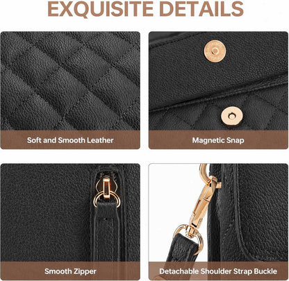 RFID Small Crossbody Bags for Women Quilted Cell Phone Purse Women's Crossbody Handbags with Credit Card Slots