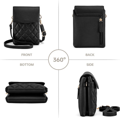 RFID Small Crossbody Bags for Women Quilted Cell Phone Purse Women's Crossbody Handbags with Credit Card Slots