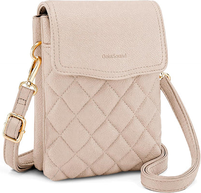 RFID Small Crossbody Bags for Women Quilted Cell Phone Purse Women's Crossbody Handbags with Credit Card Slots