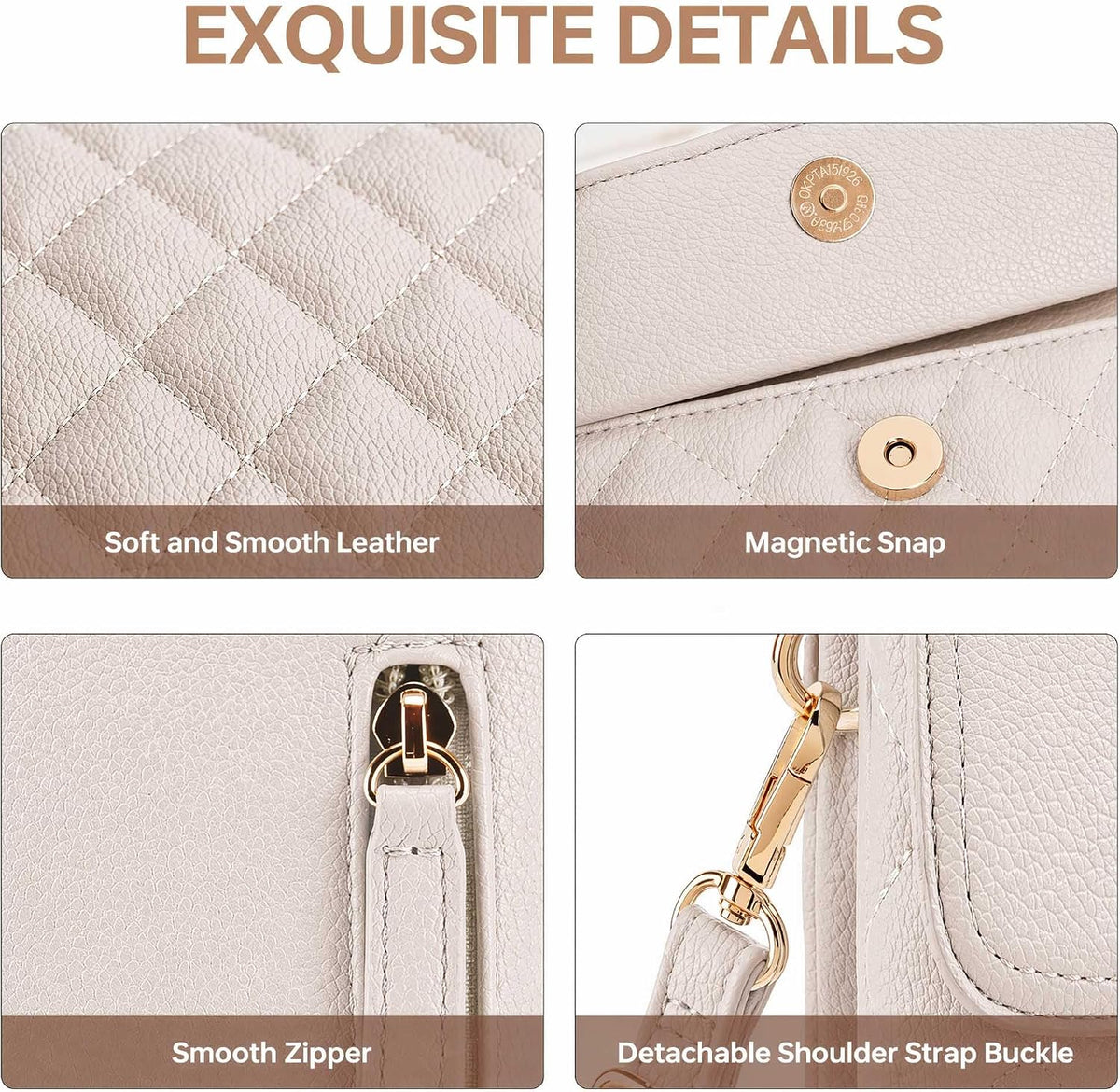 RFID Small Crossbody Bags for Women Quilted Cell Phone Purse Women's Crossbody Handbags with Credit Card Slots