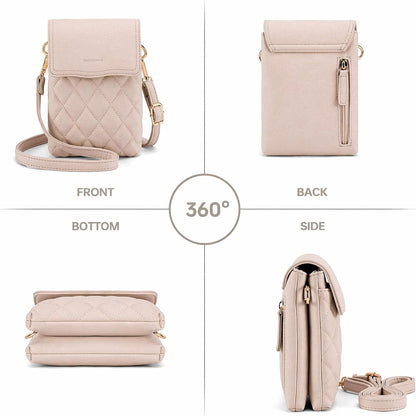 RFID Small Crossbody Bags for Women Quilted Cell Phone Purse Women's Crossbody Handbags with Credit Card Slots
