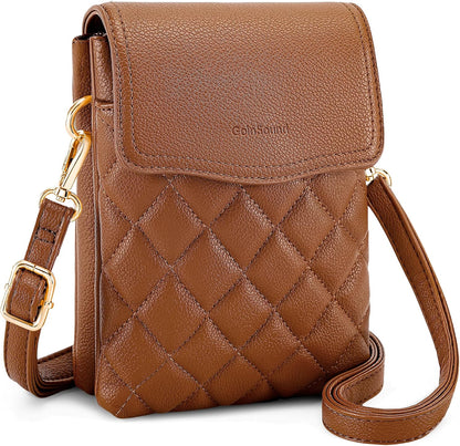 RFID Small Crossbody Bags for Women Quilted Cell Phone Purse Women's Crossbody Handbags with Credit Card Slots