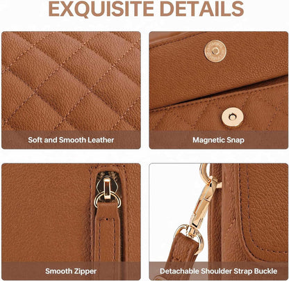 RFID Small Crossbody Bags for Women Quilted Cell Phone Purse Women's Crossbody Handbags with Credit Card Slots